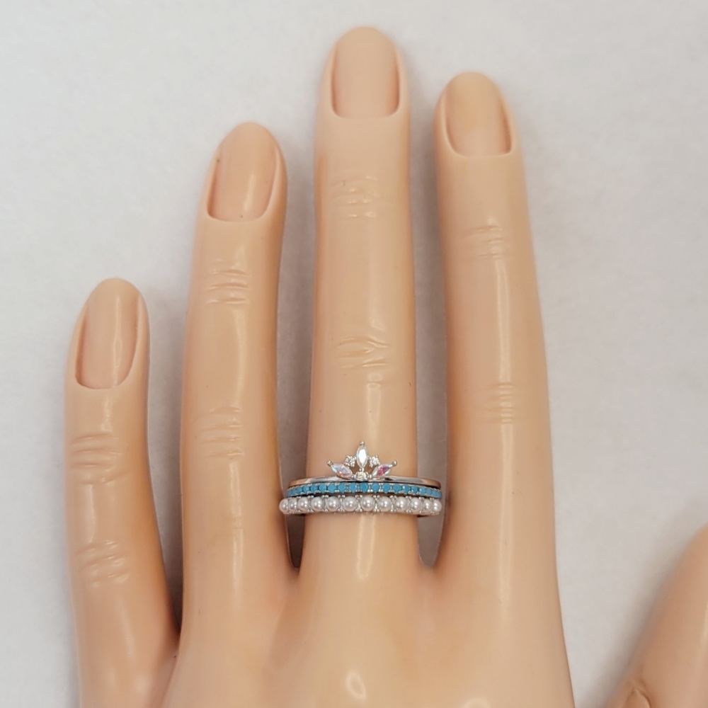 Sterling Silver Pearl Stack Ring - Picture 14 of 15